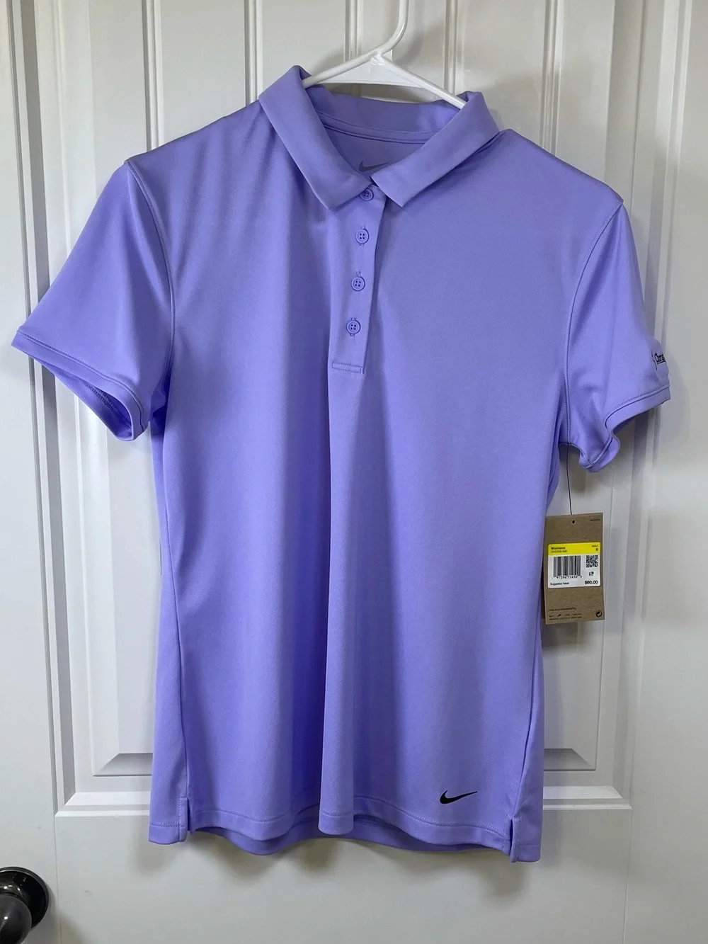 NWT Nike Golf Womens Small Purple Dri-FIT Short Sleeve Polo Shirt Christy's Hope